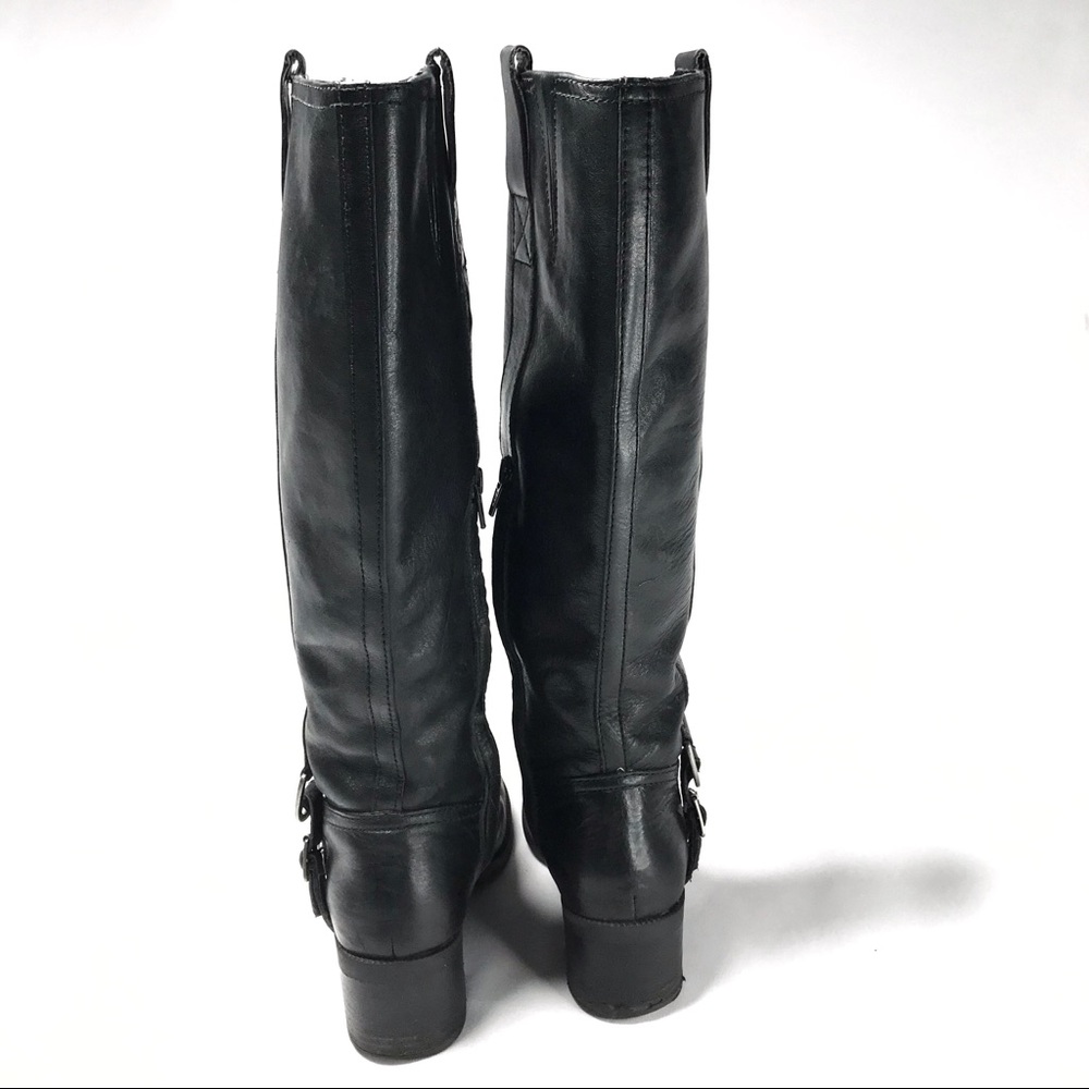 Lauren Ralph Lauren Calvina Tall Black Genuine Leather Boots Size 5.5 - Picture 6 of 10